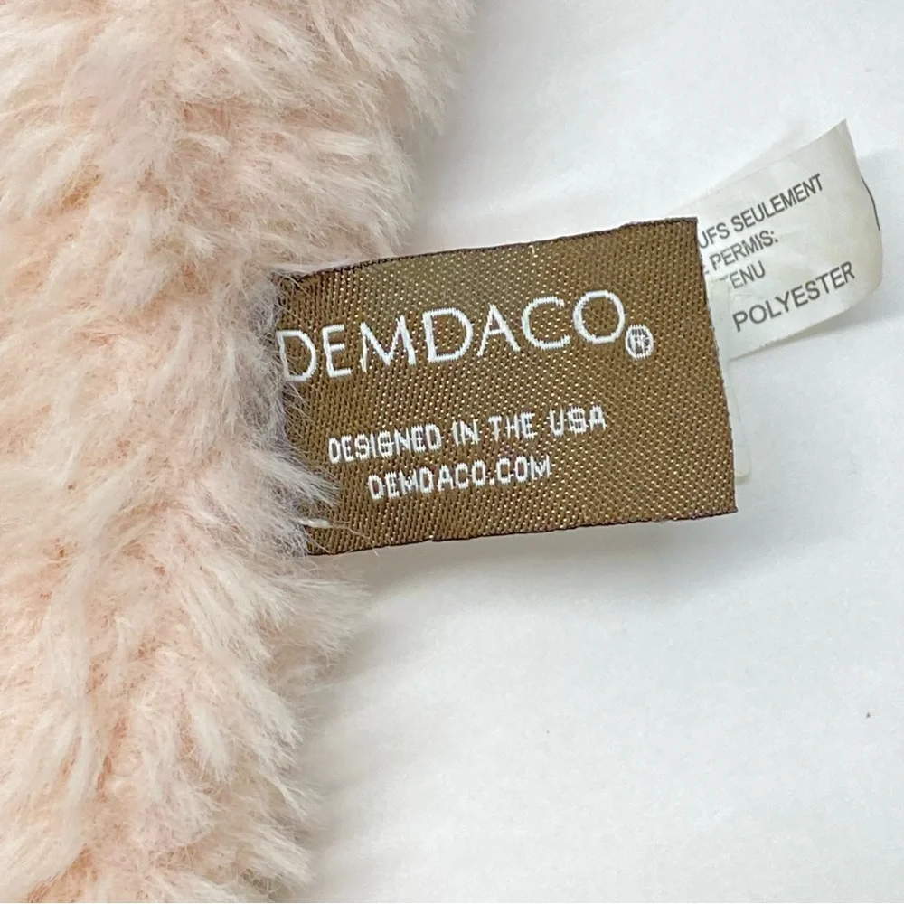 Demdaco Darling Blush Pink & White Bunny Rabbit Rattles Lovey Security Blanket